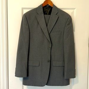 Pinstripe Suit / Haggar Size 40R / Pants 34 X 32